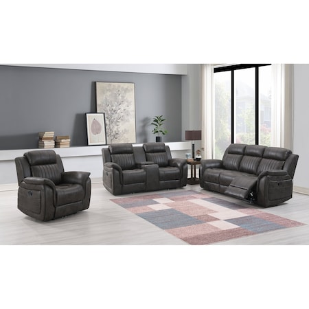 Global Furniture Usa Transitional Badlands U8517 Grey Reclining Sofa/Reclining Loveseat/Glider Recliner 4523